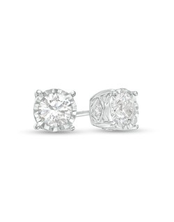1/2 CT. T.W. Diamond Solitaire Stud Earrings in 10K White Gold
 Dimension-40x60cm
