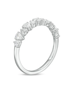3/4 CT. T.W. Pear-Shaped and Round Diamond Alternating Band in 14K White Gold