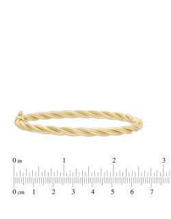 Made in Italy 60.0 x 50.0 x 4.0mm Hollow Twist Bangle in 14K Gold