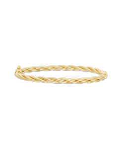 Made in Italy 60.0 x 50.0 x 4.0mm Hollow Twist Bangle in 14K Gold