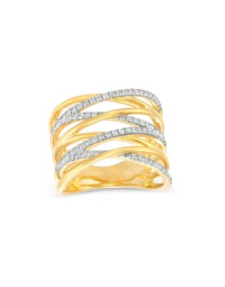 1/2 CT. T.W. Diamond Multi-Row Zig-Zag Ring in 10K Gold