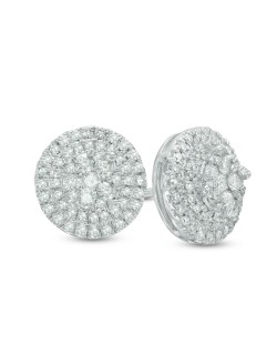 1/2 CT. T.W. Diamond Composite Frame Stud Earrings in 10K White Gold