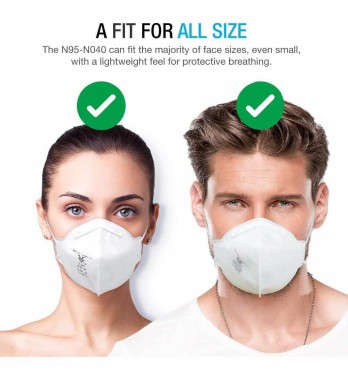 N94-N040 face mask can fit most face sizes, with a lightweight feel for protective breathing