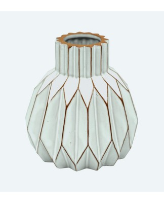 Tall Rustic Brown/White Ceramic Vase