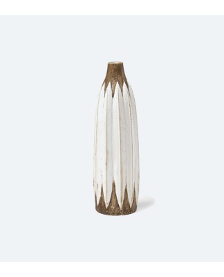 Tall Rustic Brown/White Ceramic Vase