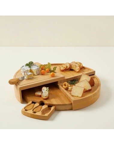 Compact Swivel Cheese Board with Knives