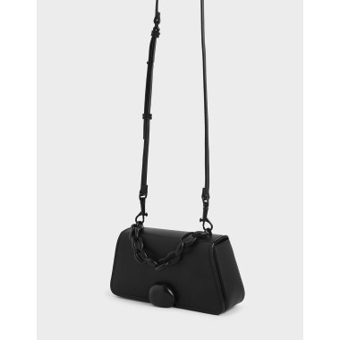 Chain Top Handle Bag Ultra  Matte Black