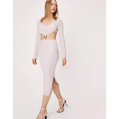 Bodycon Cut Out Fitted Midi Dress