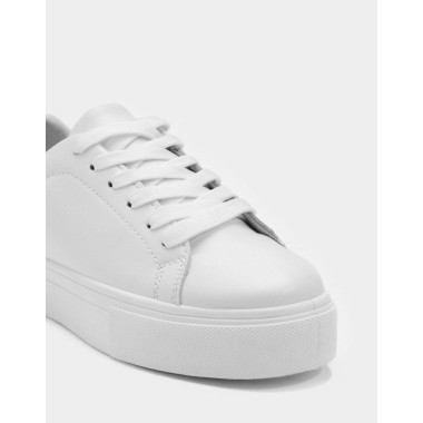Platform Faux Leather Sneakers