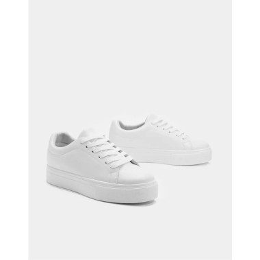Platform Faux Leather Sneakers