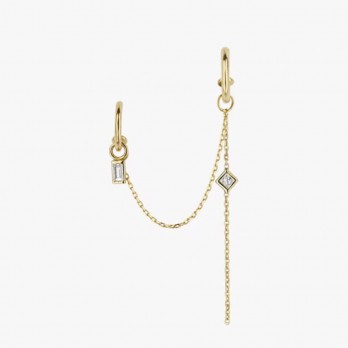Dior large crystal half hoop earrings