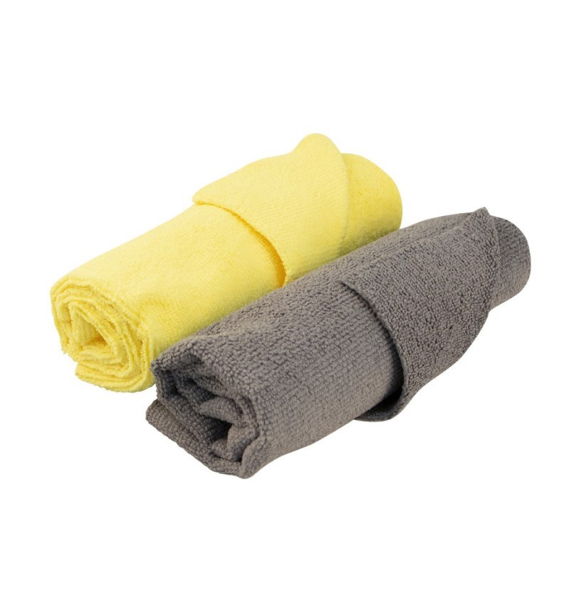 Adam’s Lite Borderless Grey Microfiber Towel (2 Pack)